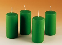 Svíčky zelené válce, 1ks